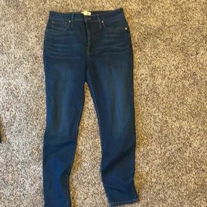 Madewell dark blue curvy high rise skinny jeans